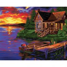 Kit de peinture par numéro - Wizardi - Soirée au port