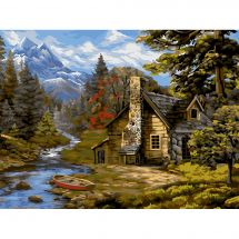 Kit de peinture par numéro - Wizardi - Cabane forestière