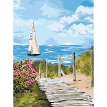 Kit de peinture par numéro - Wizardi - Chemin vers l'horizon