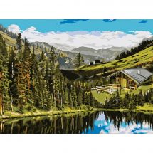 Kit de peinture par numéro - Wizardi - Maison dans les collines