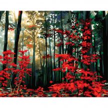 Kit de peinture par numéro - Wizardi - Un matin d'automne dans la forêt