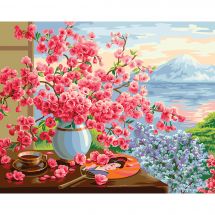 Kit de peinture par numéro - Wizardi - Bouquet de Sakura