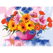 Kit de peinture par numéro - Wizardi - Fleurs des champs