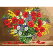 Kit de peinture par numéro - Wizardi - Coquelicots parfumés