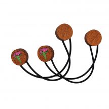 Support aiguilles - Wizardi - 2 porte-aiguilles - Tulipes roses