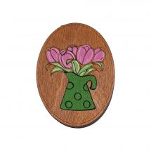 Support aiguilles - Wizardi - Boîte aimantée pour aiguilles - Tulipes roses