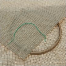 Toile à broder en coupon - LMC - Lot de 2 toiles PVC écru chiné 5.5