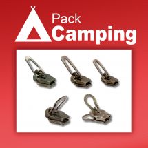 Curseur pour fermeture - ZlideOn - Lot de 5 curseurs laiton - Pack Camping