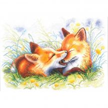 Kit point de croix - Aquarelle by MP Studia - Couple de renards
