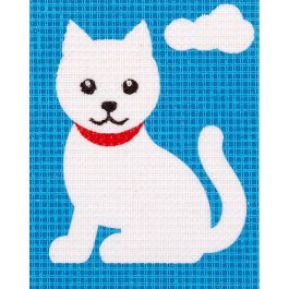 Kit De Canevas Pour Enfant Chat Blanc Vervaco