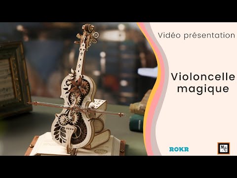 Puzzle 3D ROKR – Boîte à Musique Violoncelle Magique – 199 Pièces – Mécanique Sans Pile – Cadeau DIY