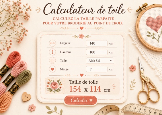Calculateur de taille de toile pour point de croix