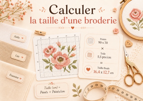 Comment calculer la taille d’une broderie à partir d’un diagramme ?