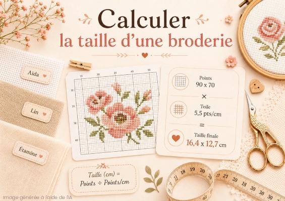 Comment calculer la taille d’une broderie à partir d’un diagramme ?