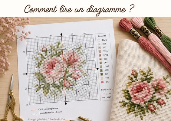 Comment lire un diagramme de broderie au point de croix ?