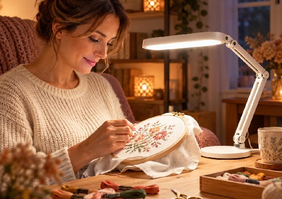 Broderie, canevas, loisirs créatifs : pourquoi un bon éclairage change tout en automne et en hiver ?